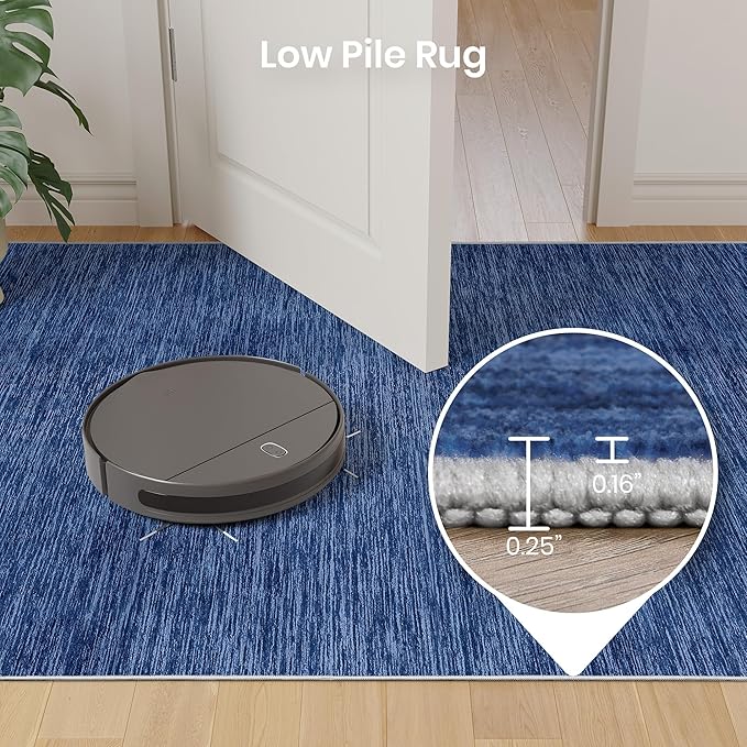 Valenrug Washable Rugs 5x7 - Non Slip 5x7 Area Rugs for Living Room, Stain Resistant Area Rugs for Bedroom, Foldable Machine Washable Area Rug(5'x7', Navy)