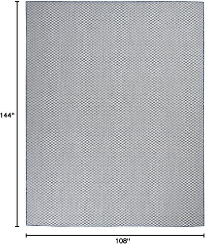 Nourison Home Courtyard Ivory Blue 9' x 12' Area Rug - Easy Clean, Non Shedding, Bed Room, Living Room, Dining Room, Kitchen (9' x 12')
