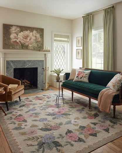 Loloi Rifle Paper Co. Rosa Collection RSA-02 Cream/Multi 2'-0" x 5'-0" Accent Rug