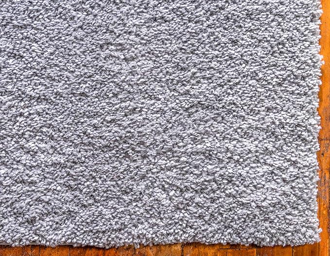 Unique Loom Davos Shag Collection Area Rug - Solid (2' 7" x 10' Runner, Sterling)