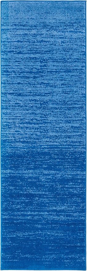 SAFAVIEH Adirondack Collection Runner Rug - 2'6" x 20', Light Blue & Dark Blue, Modern Ombre Design, Non Shedding & Easy to Clean, Ideal for Hallway, Foyer, Kitchen, Entryway, Bedroom (ADR113F)