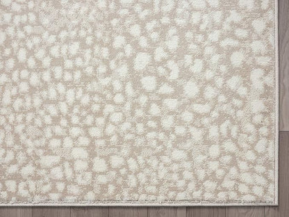 Abani Beige Cheetah Print Area Rug Rugs, Arto Collection - Contemporary Durable Accent Rug (8'11"'x12')