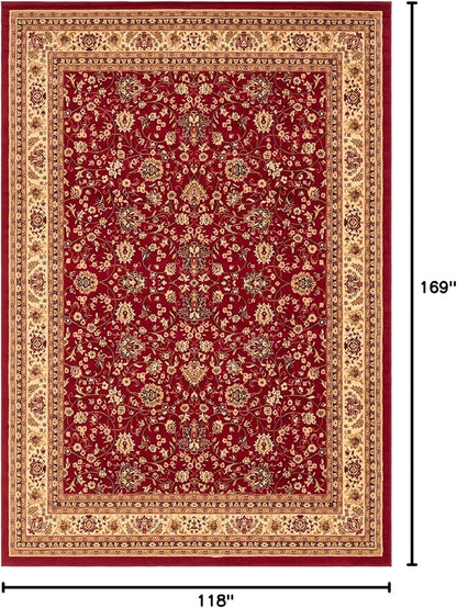 Unique Loom Sialk Hill Collection Area Rug - Washington (9' 10" x 14' 1" Rectangle Burgundy/Cream)