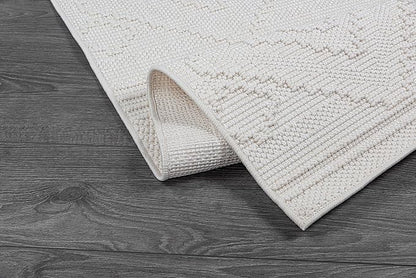 Beverly Rug Micro Loop Area Rug White 8x10 Modern Luxury Soft Boho Geometric Durable Indoor Area Rugs for Living Dining Room Office Stain Resistant Non Shedding Casual Indoor Carpet White 8 x 10