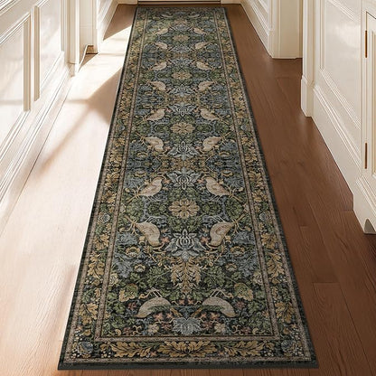 Extra Long Runner Rugs for Hallways - Farmhouse 2x10 Runners for Kitchen Laundry Room Hall Way, Washable Non Slip Low Pile Forest Animal Rugs