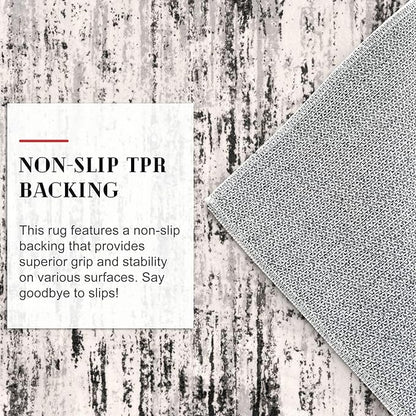 Modern Abstract Hallway Runner Rug, White Black Grey Taupe Washable Kitchen Runner Non-Slip Soft 2x8 Runner Rug Thin Print Faux Wool Carpet for Entryway Bedroom Laundry Room Indoor Home Decor
