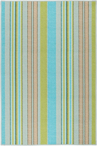 Dash & Albert Aquinnah Ticking Machine Washable Rug, 6 X 9 Feet, Multi Stripe Pattern