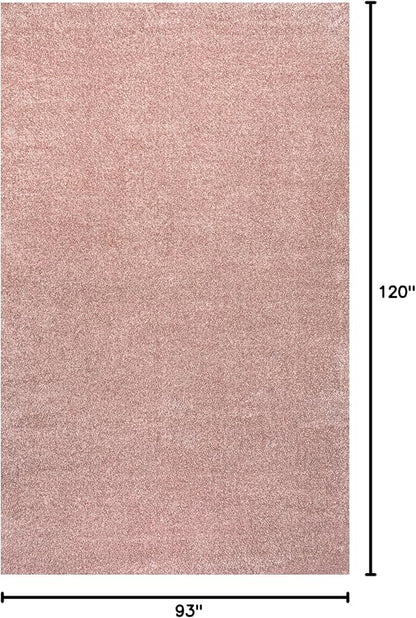 Eyely UES100P-8 Supersoft Haze Solid Low-Pile Indoor Area Rug Casual;Contemporary;Solid;Traditional, Bedroom, Kitchen, Living Room, Easy-Cleaning, Non-Shedding, 8 X 10, Pink