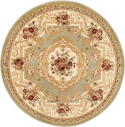 Rugs.com Chateau Collection Rug – 8' x 11' Cream Medium Rug Perfect for Kitchens, Dining Rooms