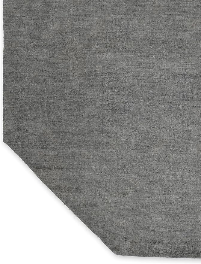 Hand Knotted Loom Wool ECO-Friendly Area Rugs - 10'x10', Octagon, Light Blue Color, Solid Plain Design, High Pile Handmade Anti Skid Area Rugs for Living Room, Bed Room (L00111)