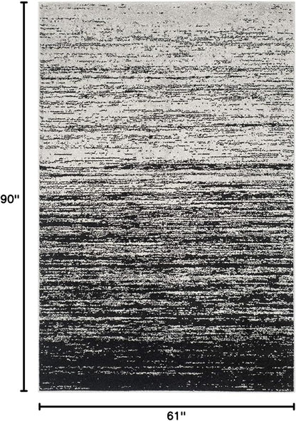 SAFAVIEH Adirondack Collection Area Rug - 5'1" x 7'6", Silver & Black, Modern Ombre Design, Non Shedding & Easy to Clean, Ideal for Living Room, Bedroom, Office, Dining Space (ADR113A)