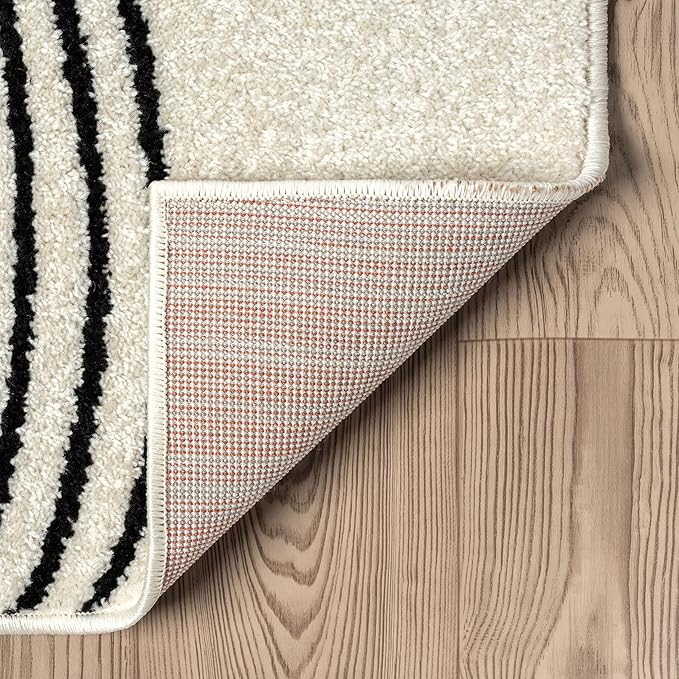 Abani Nuevo Beige Black Swirls Modern Area Rug 9' x 12' for Living Room, Bedroom - Abstract Design - Durable & Easy to Clean