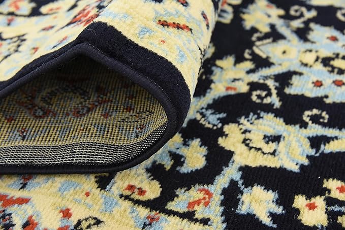 Unique Loom Sialk Hill Collection Area Rug - Washington (2' 11" x 16' 5" Runner Navy Blue/Cream)