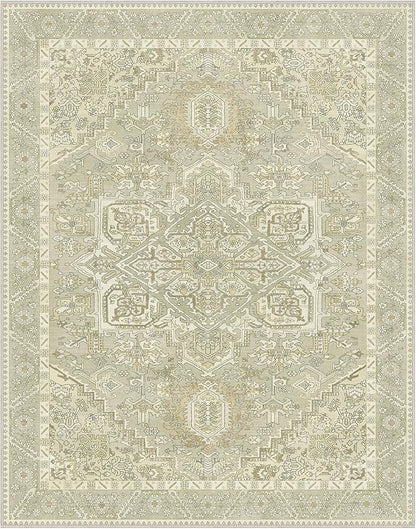 8x10 Area Rug Machine Washable Boho Rug for Living Room,Ultra-Thin Low Pile Carpet,Lightweight Indoor Printed Rug,Non Slip Floral Area Rug for Bedroom, Dining Room, Home Office,Taupe