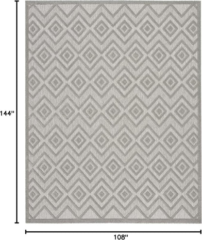 Nourison Home Versatile Silver Grey 9' x 12' Area Rug - Easy Clean, Non Shedding, Bed Room, Living Room, Dining Room, Kitchen (9' x 12')