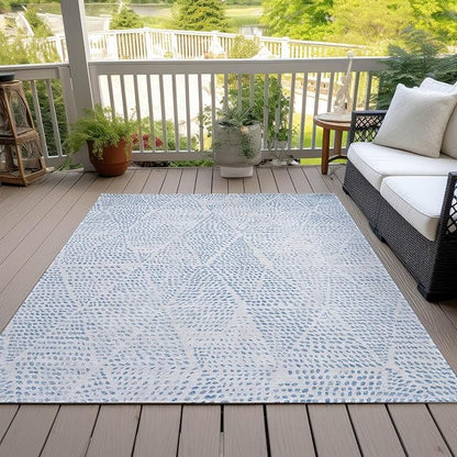 Addison Rugs Chantille ACN591 Denim 10' x 14' Indoor Outdoor Area Rug, Easy Clean, Machine Washable, Non Shedding, Bedroom, Living Room, Dining Room, Kitchen, Patio Rug