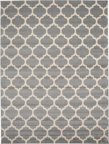 Rugs.com Lattice Collection Rug – 9' x 12' Dark Gray Medium Rug Perfect for Living Rooms, Large Dining Rooms, Open Floorplans