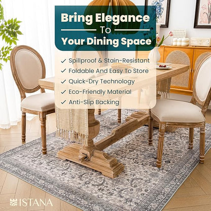 Istana 4x6 Rug - Pale Rose Beige Area Rugs 4x6 - Kid & Pet Friendly Machine Washable Rugs - 4 x 6 Area Rug Non Slip & Non Shedding Area Rug - Foldable Rug for Room for Bedroom