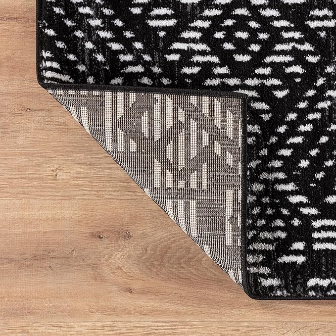 Rugshop Boho Black Tribal Area Rug– Modern Indoor Carpet for Living Room, Bedroom, or Entryway – Non-Shedding, Low Pile Geometric Design 7' 10" x 10'