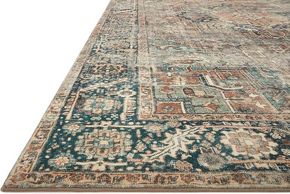 Loloi Margot Collection MAT-02 Terracotta/Lagoon 2'-6" x 9'-6" Runner Rug feat. CloudPile, No-Shed Easy Clean Large Patterned Area Rug for Living Room, Bedroom, Dining Area