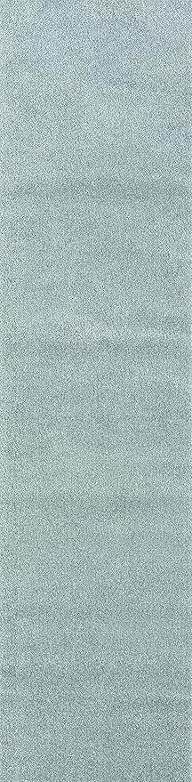 JONATHAN Y Haze Solid Low-Pile Aqua Blue Runner Rug 2x10, Coastal,Bohemian,Minimalist,Classic, Easy-Cleaning for Living Room,Bedroom,Kitchen,Pet Friendly,Non-Shedding (SEU100S-210)