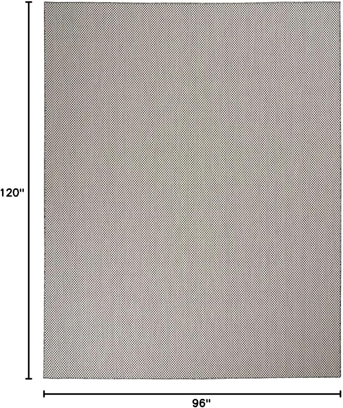 Nourison Home Courtyard Ivory Charcoal 8' x 10' Area Rug - Easy Clean, Non Shedding, Bed Room, Living Room, Dining Room, Kitchen (8' x 10')