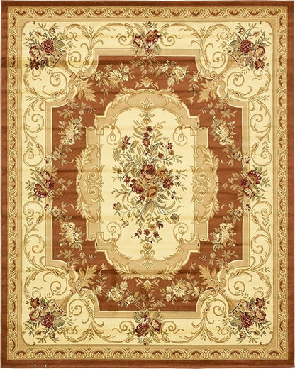 Rugs.com Chateau Collection Rug – 10' x 13' Brick Red Medium Rug Perfect for Living Rooms, Large Dining Rooms, Open Floorplans