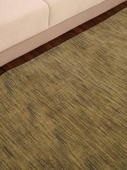 Rugsotic Carpets Hand Knotted Loom Wool 9'x12' Area Rug Solid Green L00111