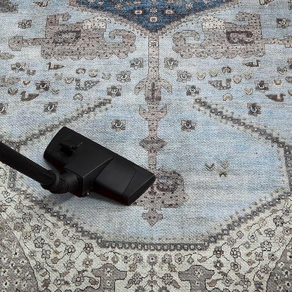 Keen Home Design 2x7 Rug - Machine Washable Runner Rug with Non-Slip Backing, Ideal for Hallway, Entryway, Kitchen, Laundry Room - Vintage, Easy Clean, Durable, Low Pile Rug - (2'6" x 7')