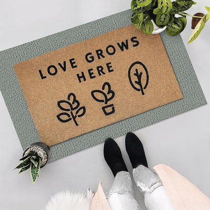 EARTHALL Washable Area Rug 2x3 Ft Non Slip Rugs for Entryway Braided Small Throw Rugs with Rubber Backing Door Mat Indoor Outdoor Entrance Rug for Kitchen Foyer Front Door, Green/Grey