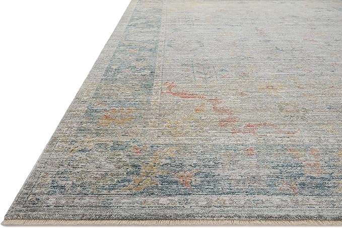 Loloi Magnolia Home by Joanna Gaines Millie Collection MIE-04 Slate/Multi 2'-7" x 14', .25" Pile Height, Runner Rug