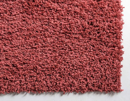 Unique Loom Davos Shag Collection Area Rug - Solid (9' 10" x 13' Rectangle, Poppy)
