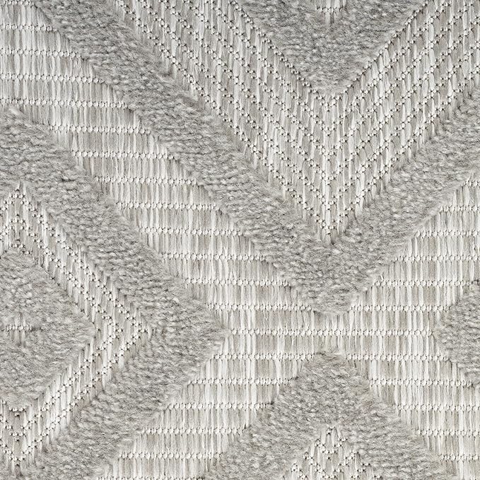 Nourison Home Versatile Silver Grey 5' x 7' Area Rug - Easy Clean, Non Shedding, Bed Room, Living Room, Dining Room, Kitchen (5' x 7')