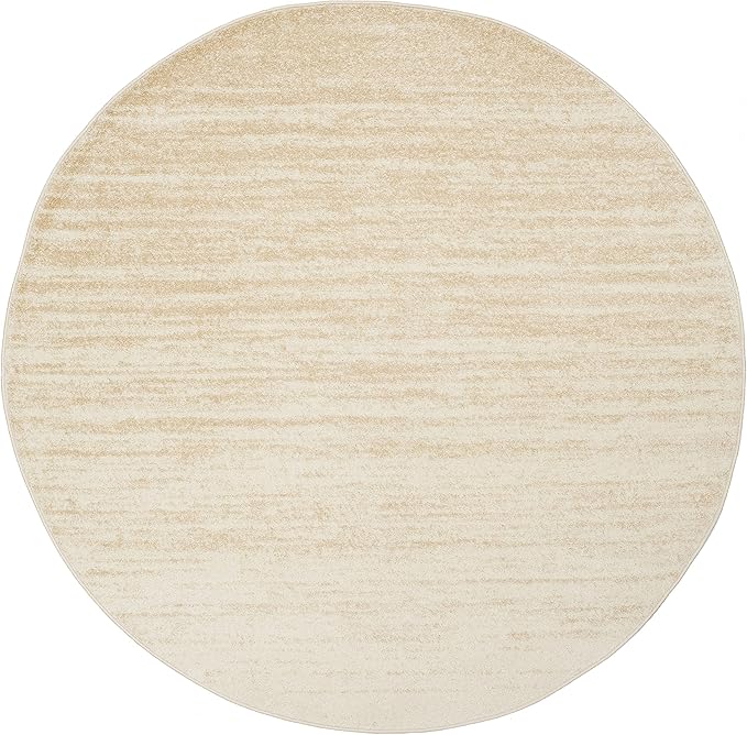 SAFAVIEH Adirondack Collection Area Rug - 11' Round, Champagne & Cream, Modern Ombre Design, Non Shedding & Easy to Clean, Ideal for Living Room, Bedroom, Office, Dining Space (ADR113W)