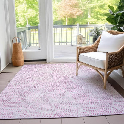 Addison Rugs Chantille ACN591 Pink 2'6" x 3'10" Indoor Outdoor Area Rug, Easy Clean, Machine Washable, Non Shedding, Bedroom, Living Room, Dining Room, Kitchen, Patio Rug