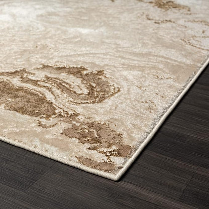LUXE WEAVERS Marble Swirl Abstract Area Rug, Beige 4x5