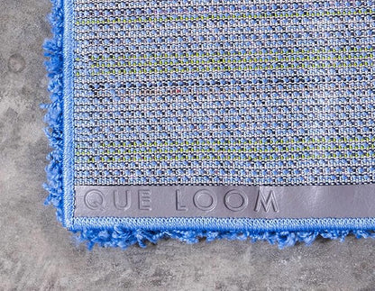 Unique Loom Solid Shag Collection Area Rug (4' 1" x 6' 1" Rectangle, Periwinkle Blue)