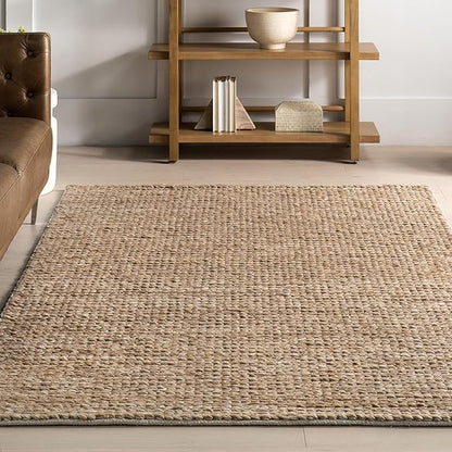 Nuloom Penelope Tan, 2' x 8', Hand-Braided, Wool & Cotton, Soft and Textured, High Traffic, Stain Resistant, Easy Clean, Durable Runner for Bedroom, Living Room, Dining, Foyer, Entryway