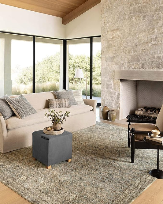 Loloi Amber Lewis Morgan Collection MOG-04 Sea/Sage 8'-3" x 11'-3" 38" Thick Area Rug feat. CloudPile, Neutral, Room Décor, Vintage Inspired, Livingroom, Bedroom, Dining Area
