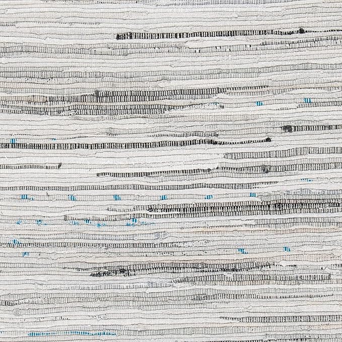 SAFAVIEH Rag Rug Collection Accent Rug - 2' x 3', Grey, Handmade Boho Stripe Cotton, Ideal for High Traffic Areas in Entryway, Living Room, Bedroom (RAR121A)
