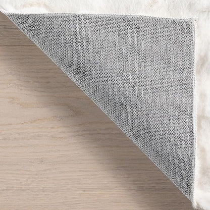nuLOOM 7'6' x 9'6' Cozy Plush Area Rug, Machine Washable, Non-Slip, Soft Fluffy Shag Carpet for Living Room Bedroom Kids Room Nursery Home Decor, Jeni White