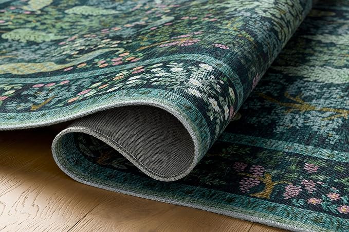 Loloi Rifle Paper Co. Canopy Collection CNP-05 Teal 2'-0" x 3'-0" Accent Rug