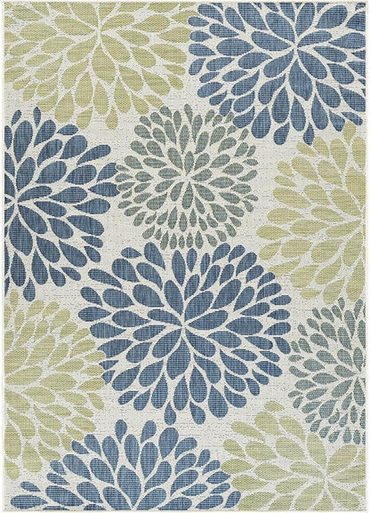 Beverly Rug Outdoor Rug 6x9 Modern Exotic Tropical Leaf Area Rugs for Indoor and Outdoor Patio Deck Porch Garden Water Resistant Washable Outside Carpet (6 x 9 Olive)