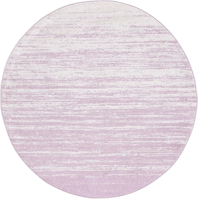 SAFAVIEH Adirondack Collection Area Rug - 4' Round, Cream & Purple, Modern Ombre Design, Non Shedding & Easy to Clean, Ideal for Living Room, Bedroom, Office, Dining Space (ADR113L)