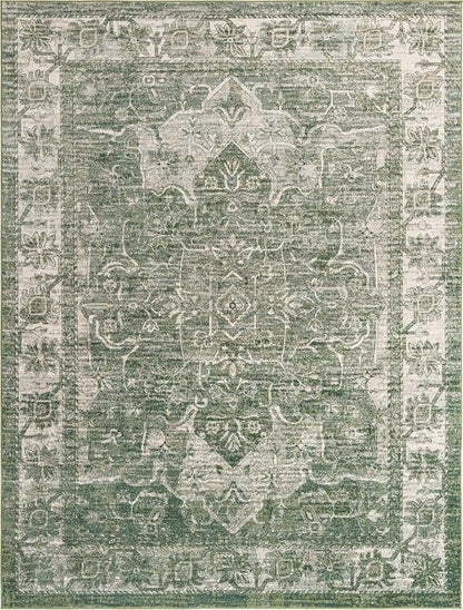 Unique Loom Isabella Collection Area Rug - Adjani (9'x 12' 2" Rectangle, Green/ Ivory)