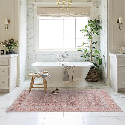 Fame Living Washable Area Rug. Modern Farmhouse. Vintage. Turkish. Bohemian. Distressed. Oriental. Traditional. Rugs for Living Room. Dining. Bedroom. Office. Entryway. Foyer. (860TT, 9' x 12')