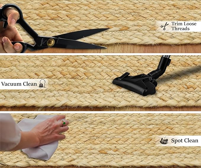 2x12 Flatweave Runner – Handmade Boho Oval Rug, 0.27" Thick, Solid Red Beige Flatweave, Hand Braided Jute Kilim Carpet for Hallway, Staircase, Entryway, Corridor