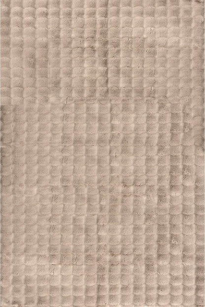 Nuloom Jeni Taupe, 6' Square, Solid Faux Rabbit, Fluffy and Cozy, High Traffic, Stain Resistant, Easy Clean, Durable Washable Area Rug for Bedroom, Living Room, Dining, Den, Foyer, Entryway
