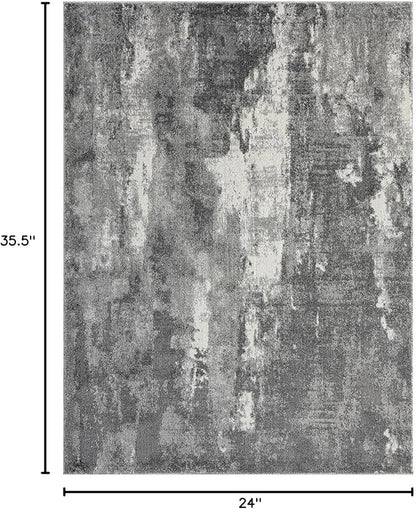 LUXE WEAVERS Euston Collection 7681 Dark Grey 2x3 Modern Abstract Area Rug