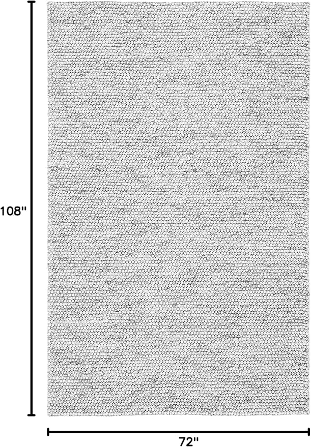 SAFAVIEH Area Rug 6x9 - Natura Collection - Light Grey & Ivory, Handmade Wool Blend, Textured Design, Ideal for Living Room, Bedroom, Dining Space (NAT620G)
